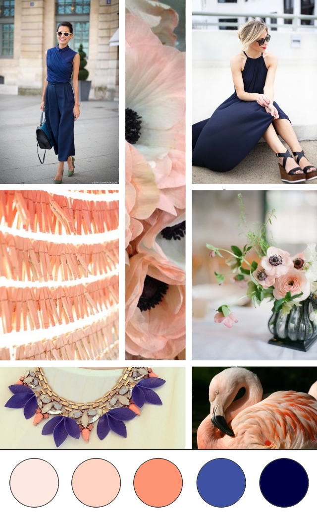 Playful Peach, Terra Cotta, Royal, and Navy Palette - Mint and Honey design blog